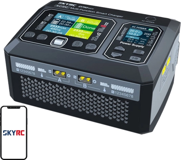 Tweekanaals AC/DC oplader SKYRC D750 Mix voor modelaccu’s