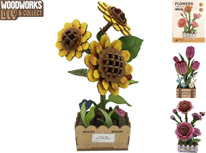 Houten bouwset bloem Woodworks