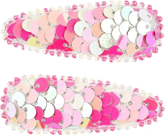 Souza! Roze paillettenhaarspeldjes Bowi - 2 stuks