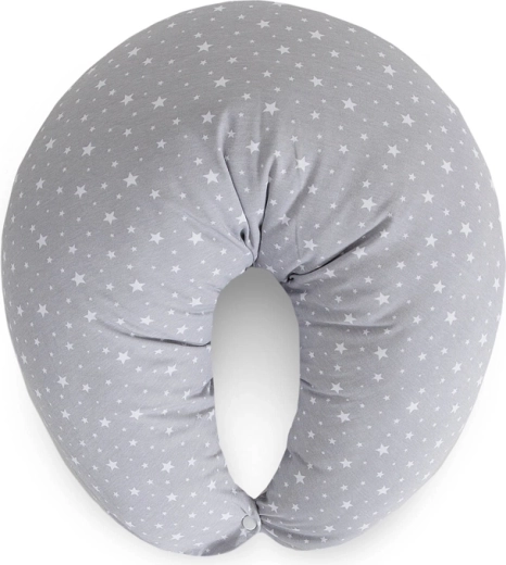 Ceba baby voedingskussen Huggy basic grey stars 150 × 60 × 37 cm