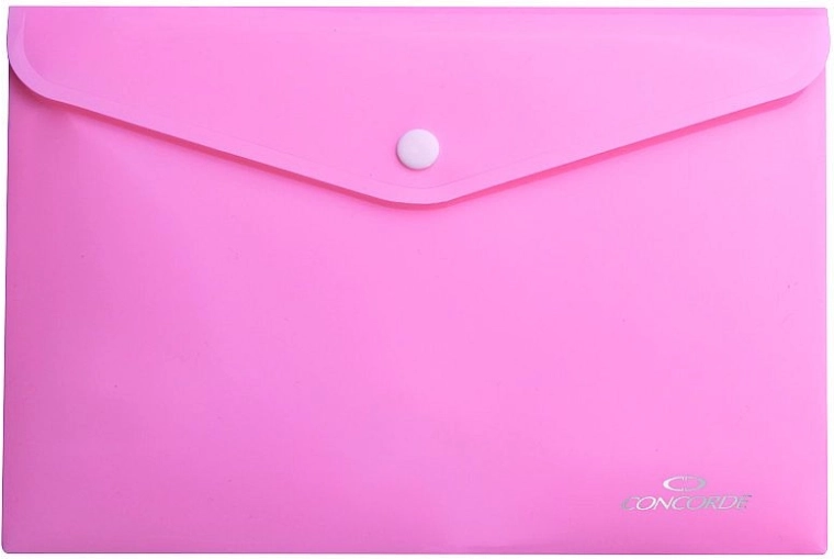 Documentenmappen met drukknoop A4 pastelroze CONCORDE