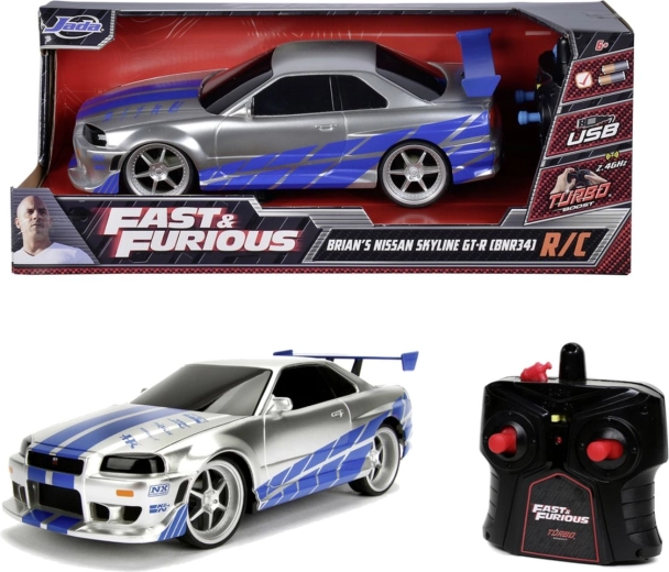 Jada RC Nissan Skyline GT-R uit de film Fast & Furious in schaal 1:16