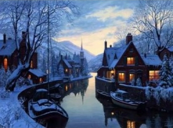 Norimpex Schilderen op nummer Winterstad 40 × 50 cm