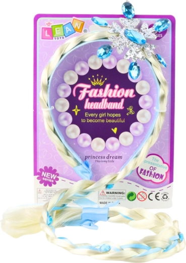 Lange vlecht met blauwe lint