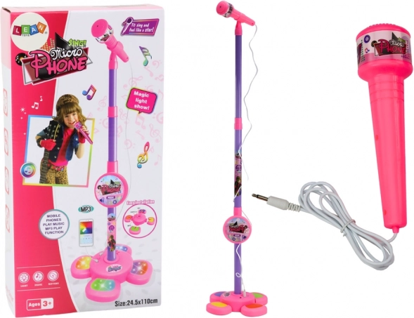 Kinder microfoon met verstelbaar statief roze