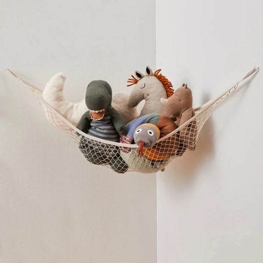 3 Sprouts speelgoedhangmat beige