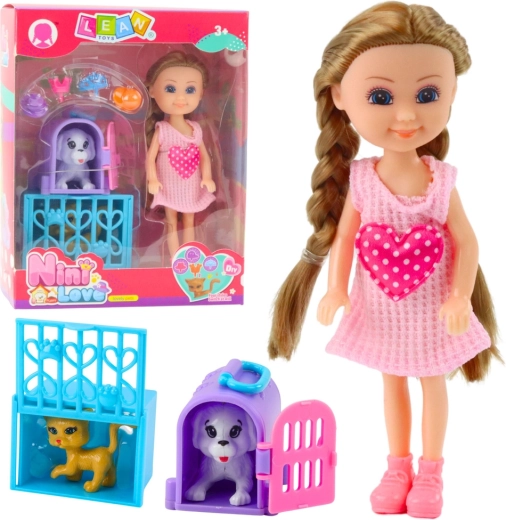 Mini-pop met kinderwagen en katjes