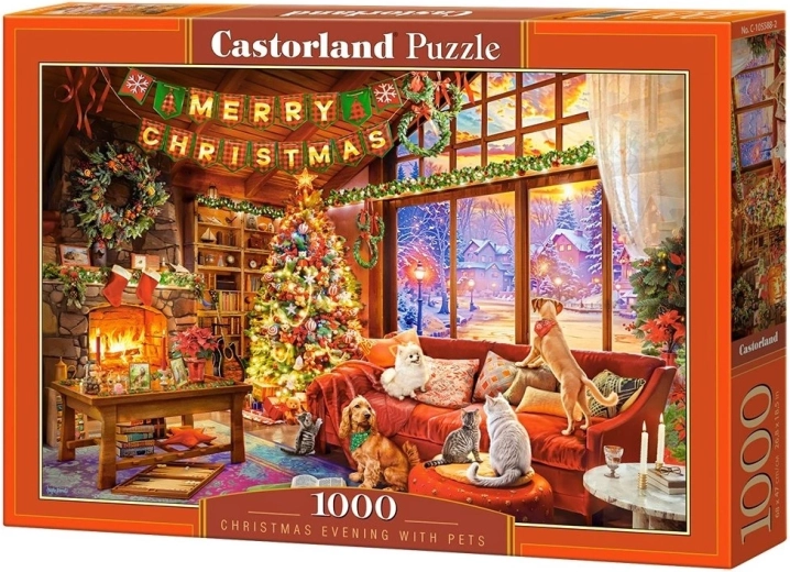 Castorland-puzzel Kerstavond met huisdieren 1000 stukjes