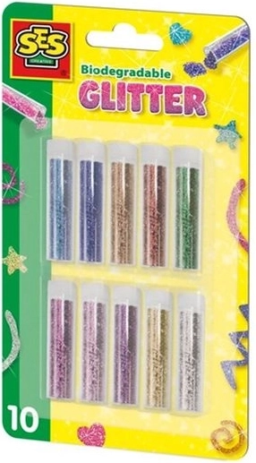 SES biologisch afbreekbare glitter – set van 10 kleuren