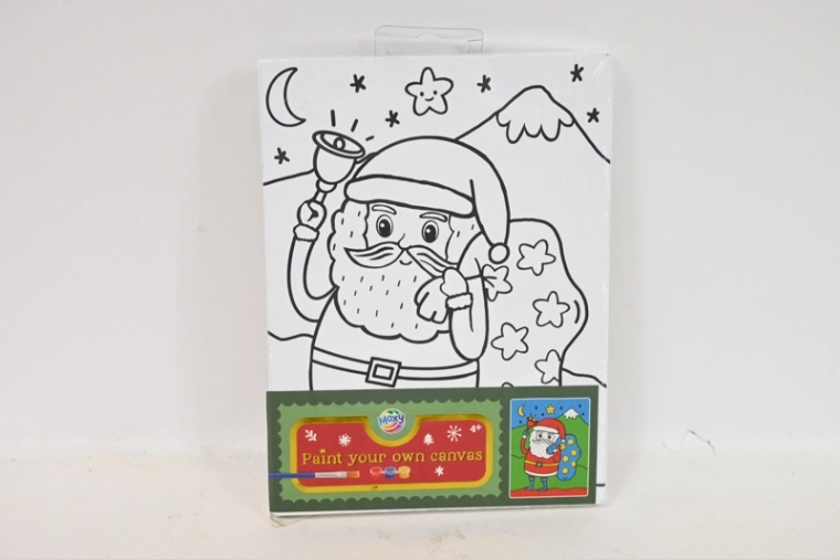 CCG kerstschilderen op canvas Santa Claus 20 × 15 cm met penseel en verf