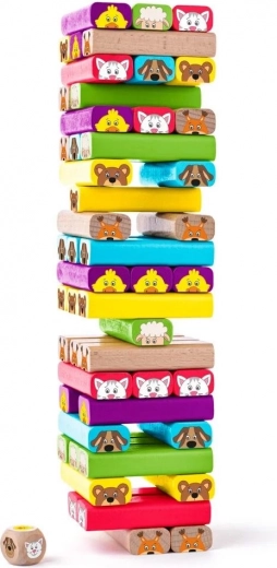Kleurrijke toren met dieren - behendigheidsspel
