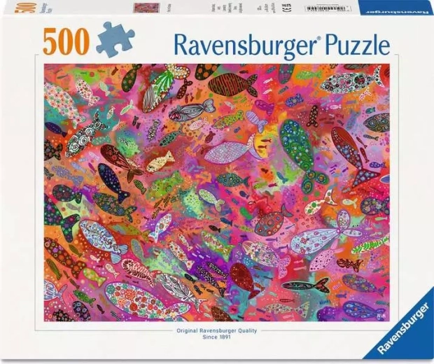 Ravensburger puzzel fuchsiaroze visjes 500 stukjes