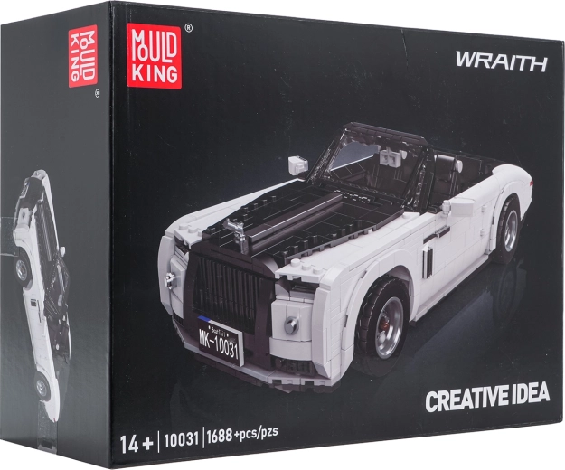 Mould King bouwset witte cabriolet, 1688 onderdelen