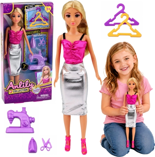 Anlily-pop – modeontwerpster met naaimachine en accessoires
