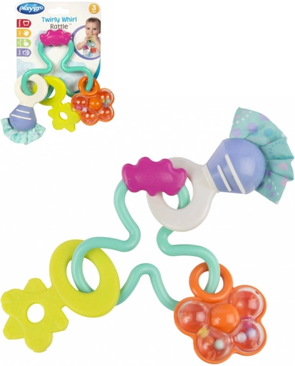 Playgro pastel rammelaar met bijtringen - 1 stuk