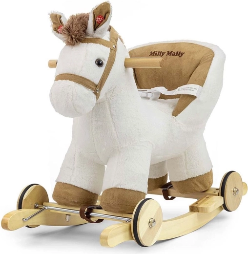 Schommel- en looppluchen paardje met veiligheidszitje MILLY MALLY Polly