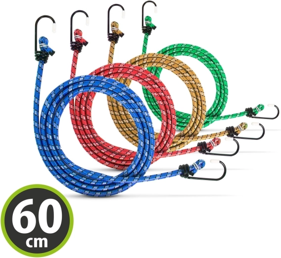 Set van 4 elastische bagagespinnen van 60 cm