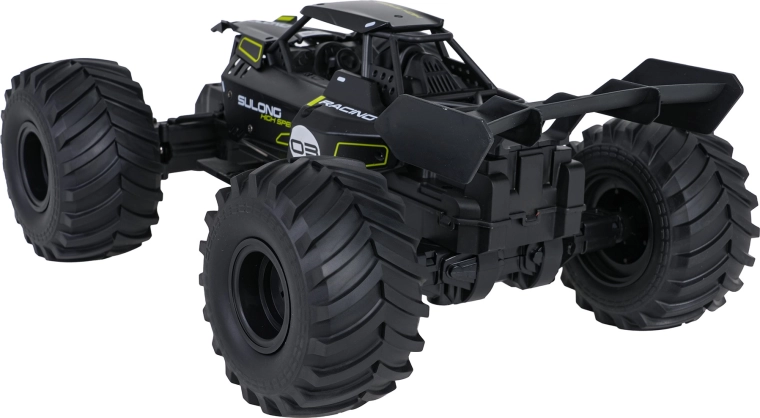 Geveerde ophanging en grote rubberen banden