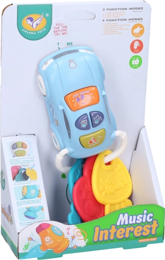 Autootje met sleutels met licht- en geluidseffecten 17 cm - 1 stuk