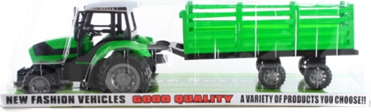 Tractor met aanhanger met vliegwielaandrijving