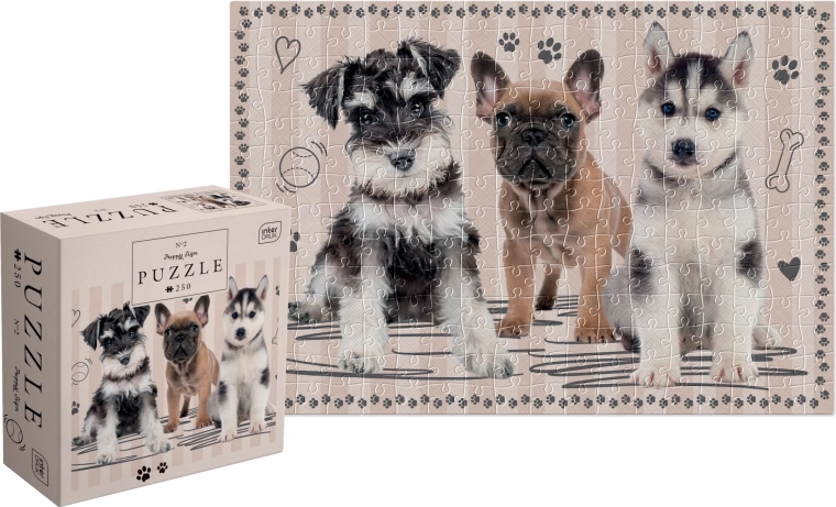 Puzzel Jongen dieren: puppy’s 250 stukjes