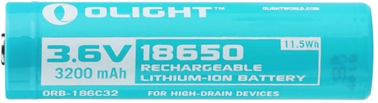 Oplaadbare batterij OLIGHT 18650 3,6 V 3200 mAh lichtblauw