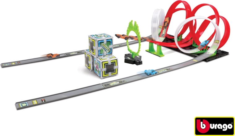 Bburago GoGears Extreme Double Vortex racebaan met twee autootjes
