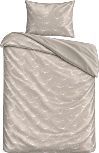 Beddengoed Paardenbloemen beige van satijnmicrovezel 140 × 200 cm