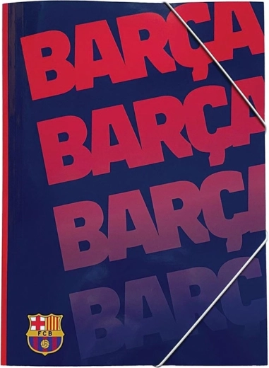 Schriftmappen FC Barcelona A4 met elastiek, donkerblauw
