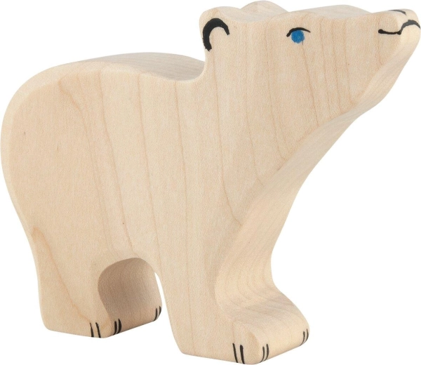 Holztiger ijsbeer klein met geheven kop - 1 stuk