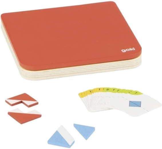 Kleurige vormen en opdrachtkaarten voor vaardigheidsontwikkeling