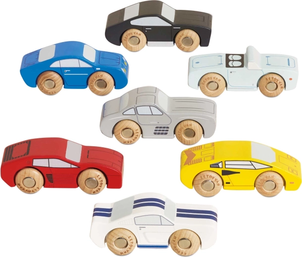 Houten sportauto’s Le Toy Van – set van 7 stuks