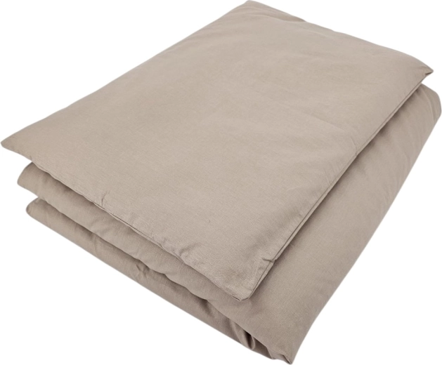 Katoenen beddengoed voor babybedje, 2-delig, 90 × 120 cm – Donkerbeige