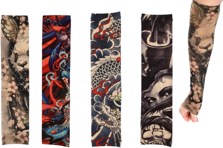 Elastische tattoo-mouw – 4 designs in zakje