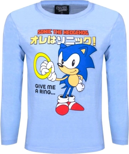 Lichtblauw katoenen Sonic T-shirt