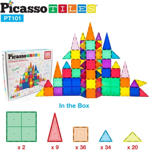 Picasso magnetische bouwset met basisstukken - 101 stuks