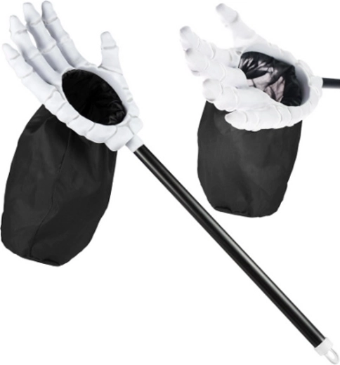 Halloween-skelet hand met zakje