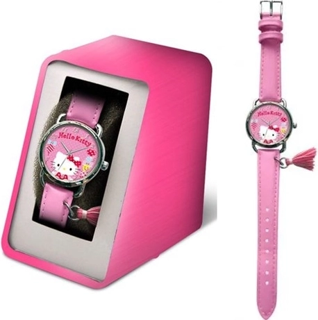Hello Kitty-horloge met roze bandje en hanger