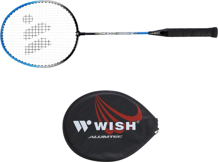 Badmintonracket Wish Steeltec 216 blauw‑zwart