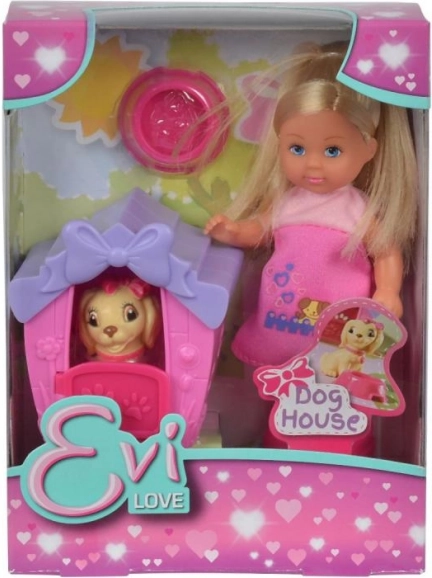 Pop Evička met hondenhok