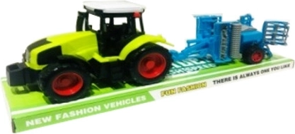 Tractor met frontzaai-aggregaat – realistisch kunststof speelgoed