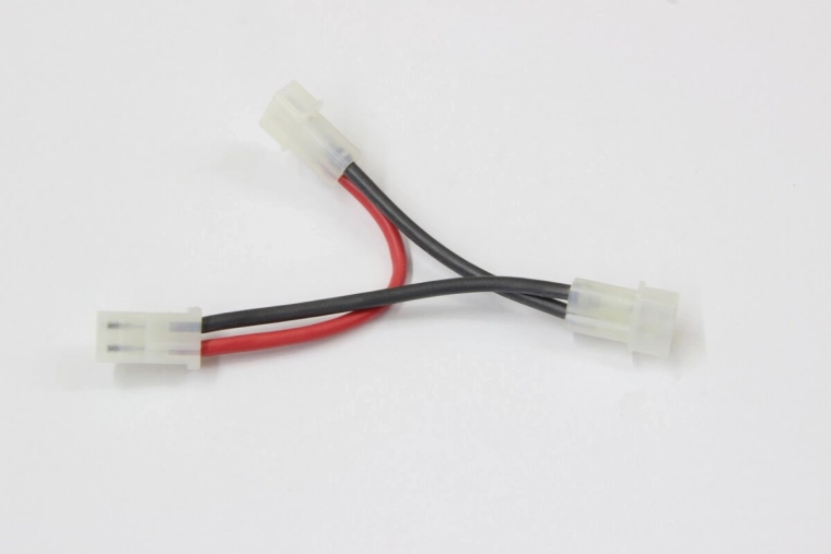 Y-kabel voor AMP-accu met siliconendraad en vergulde contacten