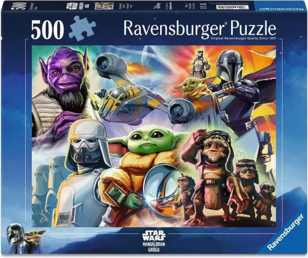 Ravensburger puzzel Star Wars: The Mandalorian en Grogu 500 stukjes