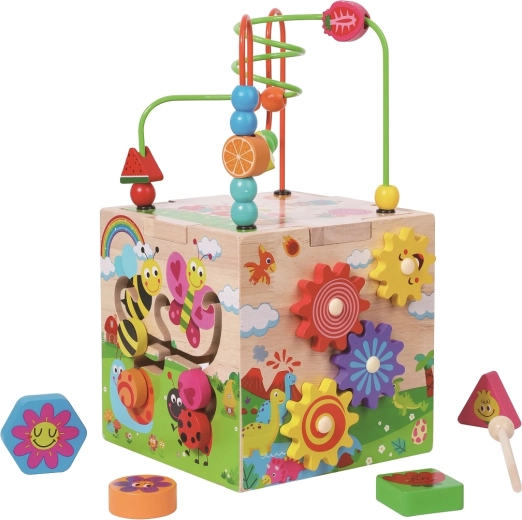 2Kids Toys motoriekkubus met doolhof vrolijke dieren