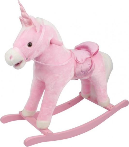 Roze schommelende eenhoorn met geluiden