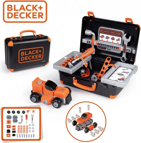 Smoby Black & Decker Koffer met gereedschap en bouwauto