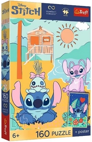Puzzle Premium Plus Kids Stitch op de golf – 160 stukjes