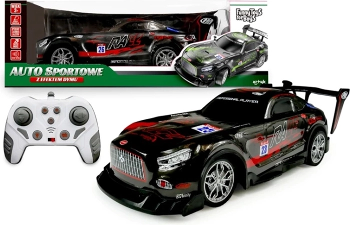 Sportieve RC-auto met rookeffect