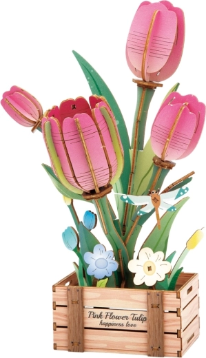2Kids Toys 3D houten bouwpakket tulp roze