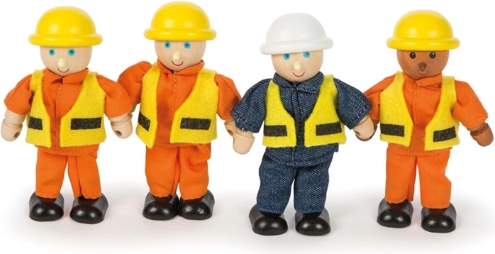 Tidlo houten bouwvakkersfiguren (4 stuks)